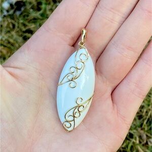 SOLD 14k Rare White Onyx Pendant